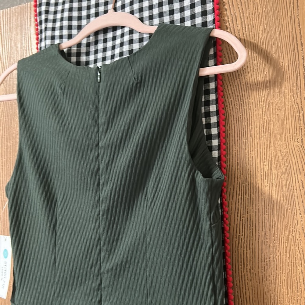 ▪️ STITCH FIX MARGARET M ▪️ Fitted Olive Green Dress - Picture 4 of 16